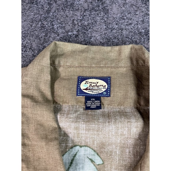 Vintage Tommy Bahama Linen Shirt Mens XXL Pinup Girl Tropical Button Up S/S - Picture 4 of 6
